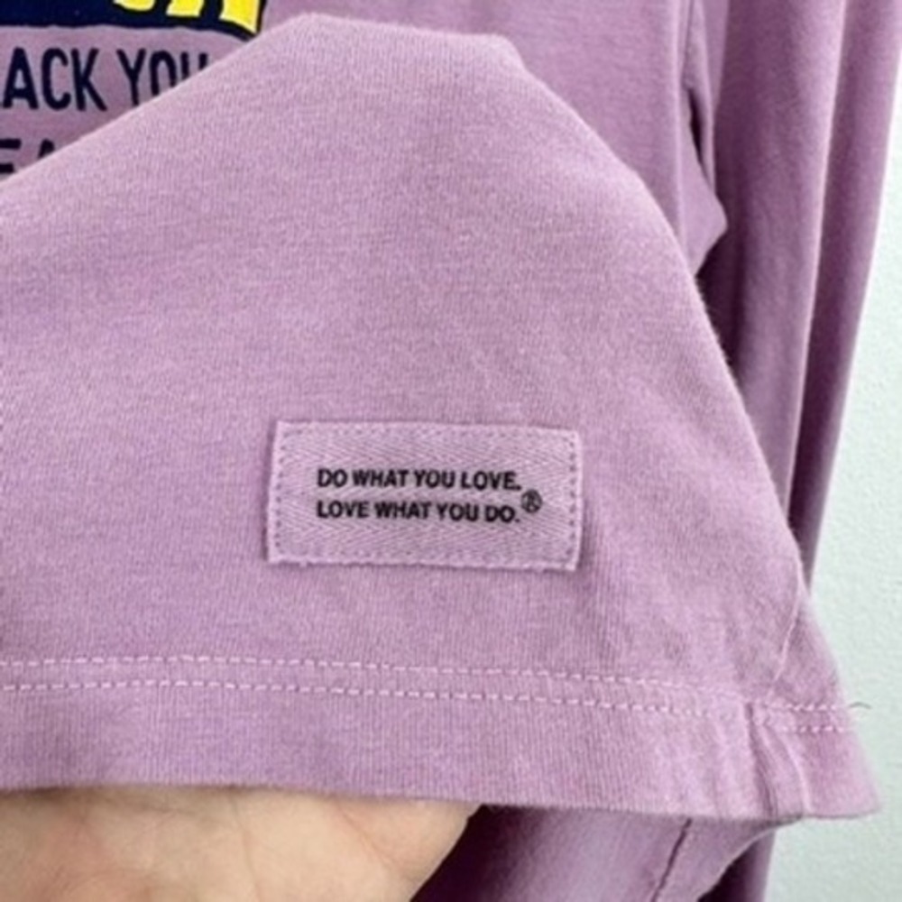 Life Is Good Purple Long Sleeve Yellow Lab Silly Dog Graphic Top Purple Dog Mom View 4